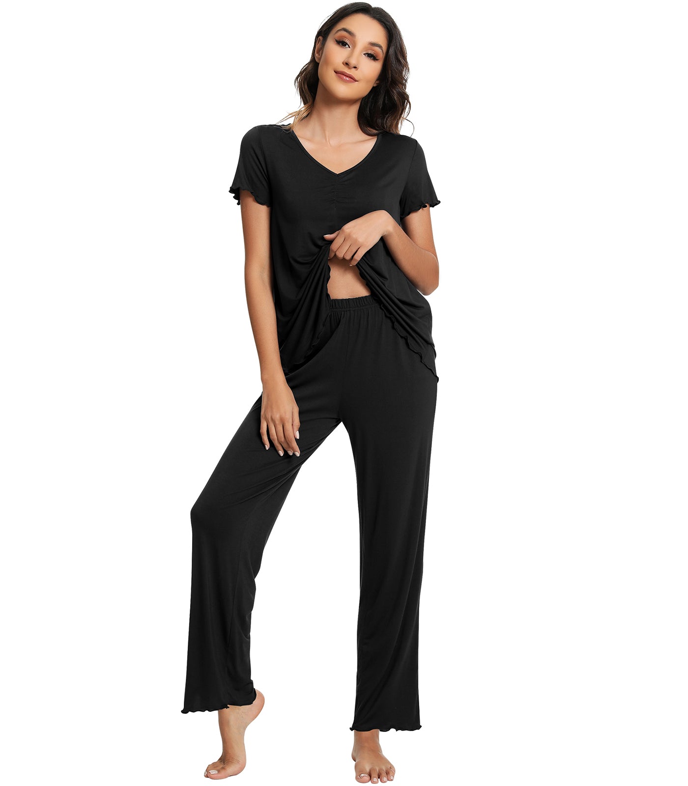 WiWi Womens Bamboo Pajamas Set