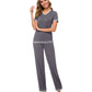 WiWi Womens Short Sleeves Pajamas Set