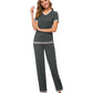 WiWi Womens Short Sleeves Pajamas Set