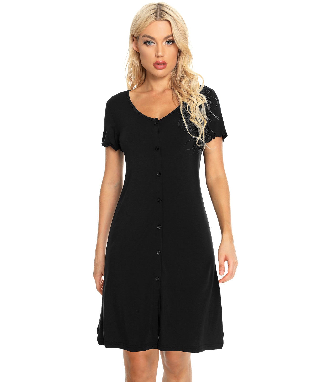 WiWi Nightgowns Button Down Nightshirt