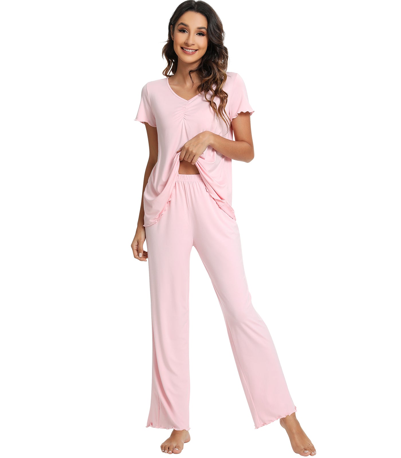 WiWi Womens Bamboo Pajamas Set