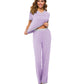 WiWi Womens Short Sleeves Pajamas Set