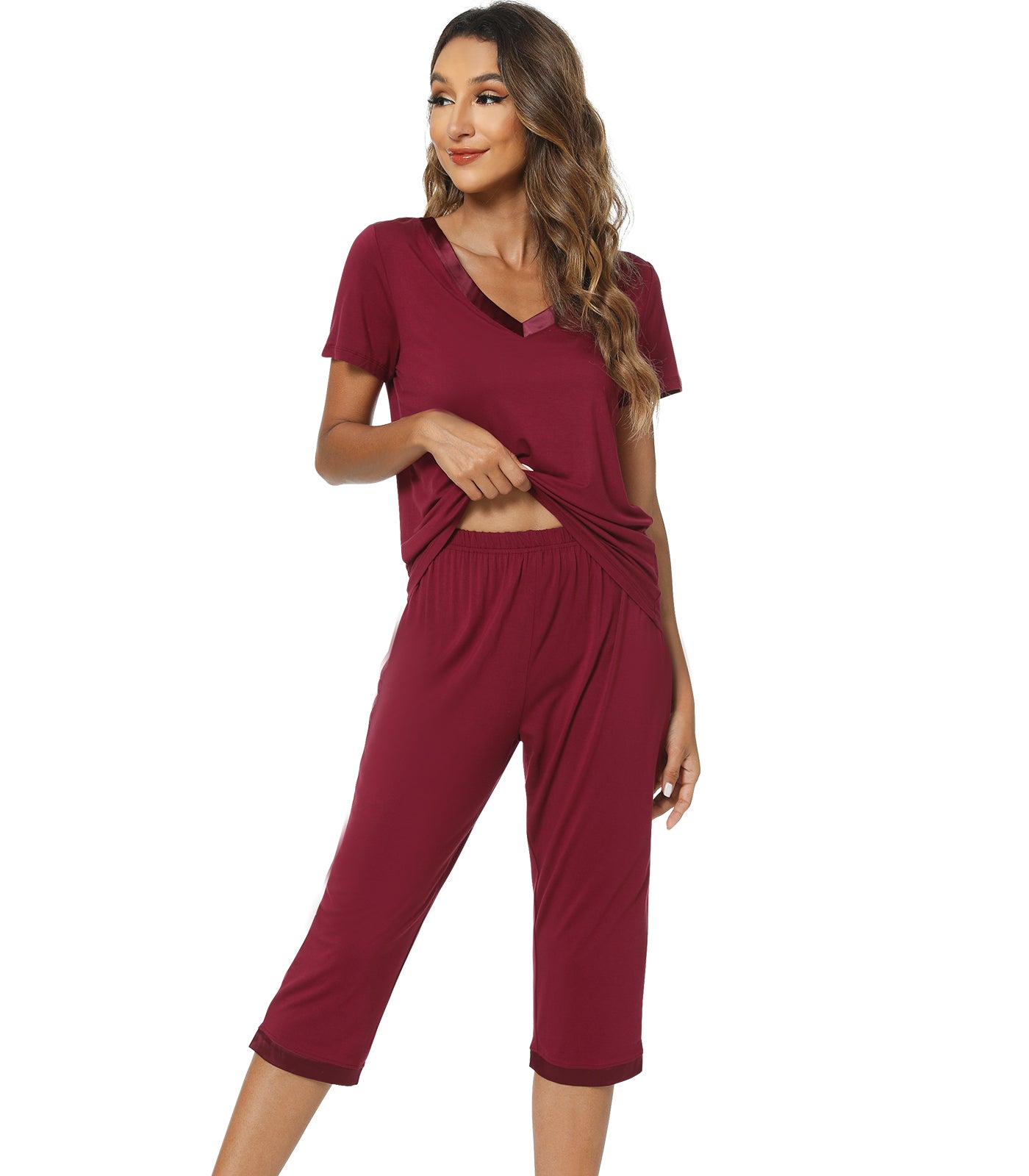 WiWi V-neck Bamboo Pajamas for Women