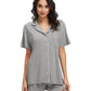 WiWi Pajamas Set Soft  Button Down Pj Lounge Sets