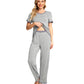 WiWi Womens Short Sleeves Pajamas Set