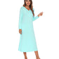 WiWi Nightgowns for Women Soft Long Sleeve Nightshirts