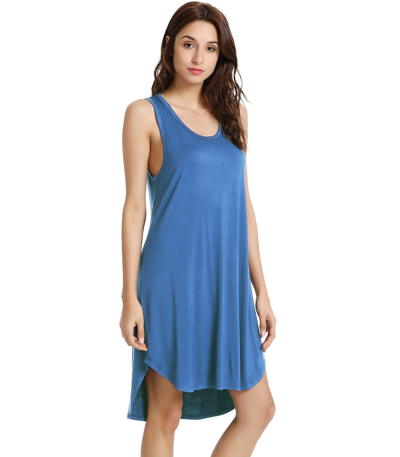 WiWi Womens Scoop Neck Sleeveless Nightgowns