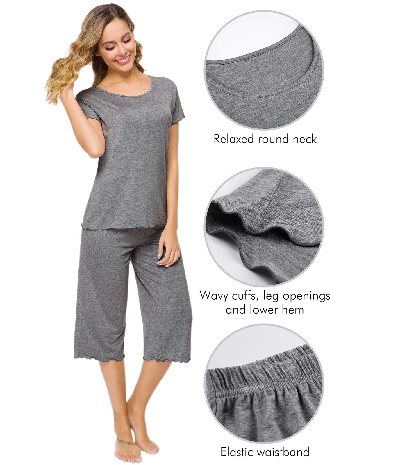 WiWi Women's Soft Bamboo Pajama Set