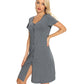 WiWi Nightgowns Button Down Nightshirt