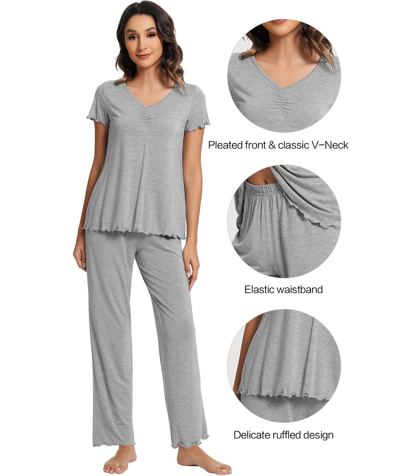 WiWi Womens Bamboo Pajamas Set