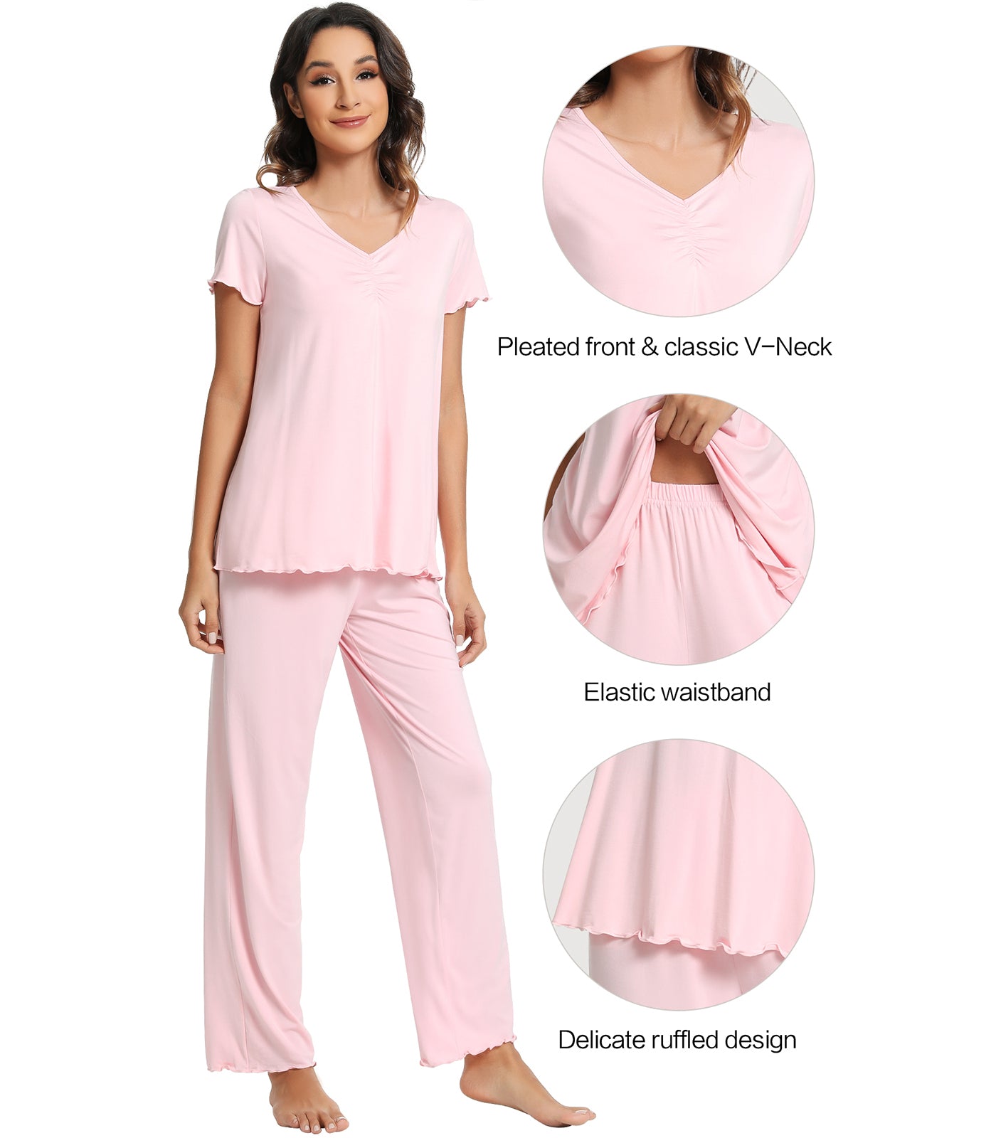 WiWi Womens Bamboo Pajamas Set