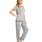 WiWi Womens Short Sleeves Pajamas Set