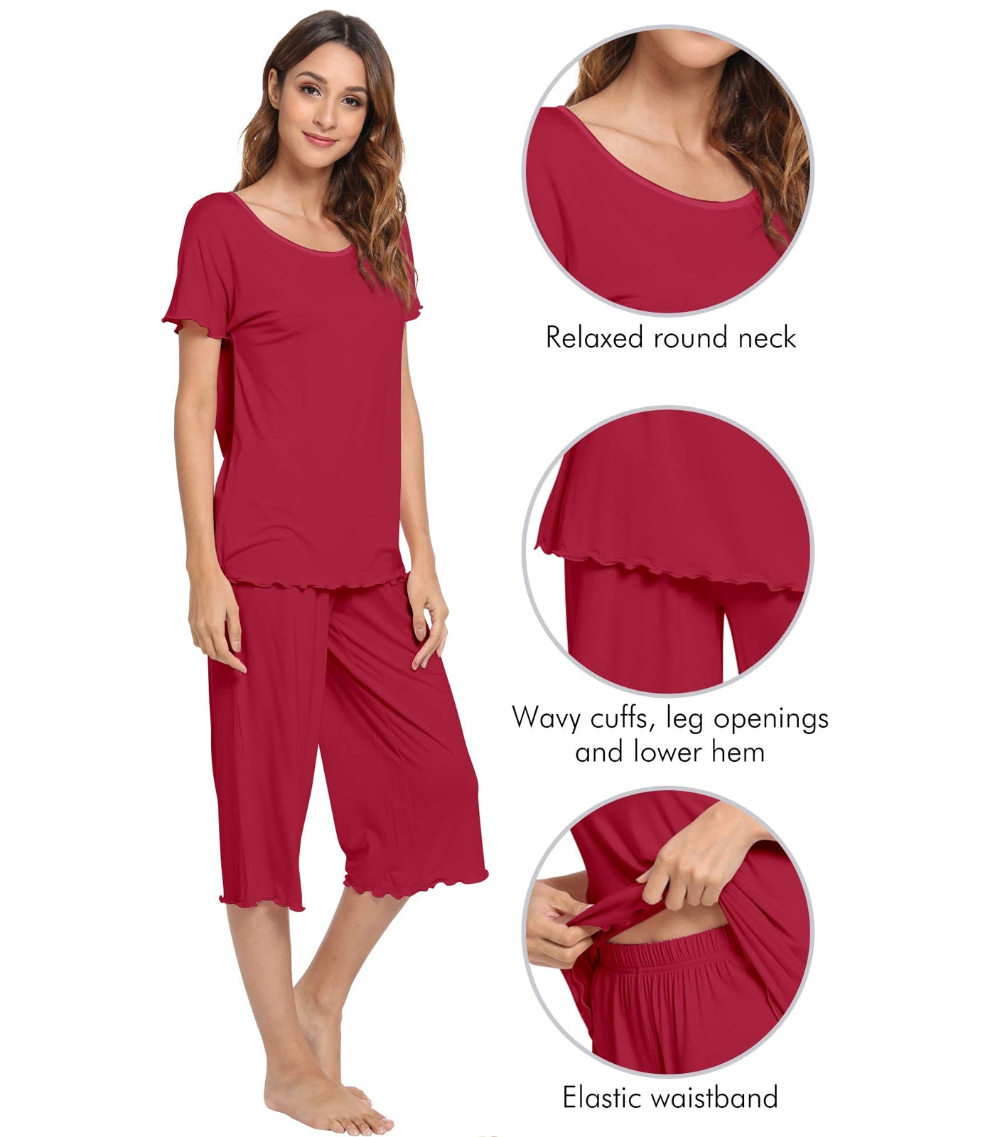 WiWi Women's Soft Bamboo Pajama Set