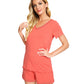 WiWi Women's Cute V-Neck Bamboo Pajamas Set