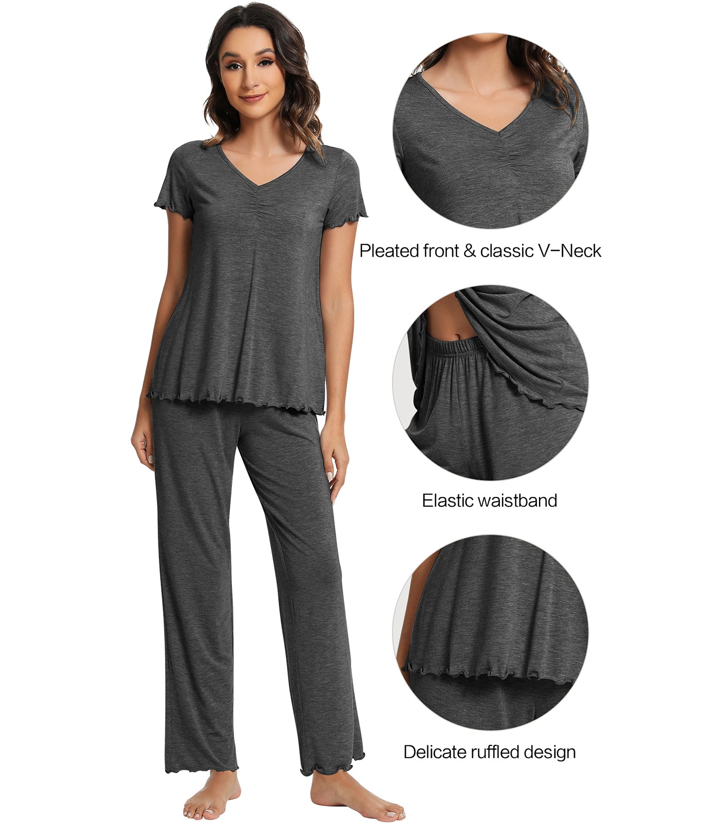 WiWi Womens Bamboo Pajamas Set