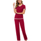 WiWi Womens Short Sleeves Pajamas Set