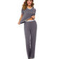 WiWi Womens Short Sleeves Pajamas Set