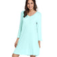 WiWi Nightgowns Soft Long Sleeve Nightshirts