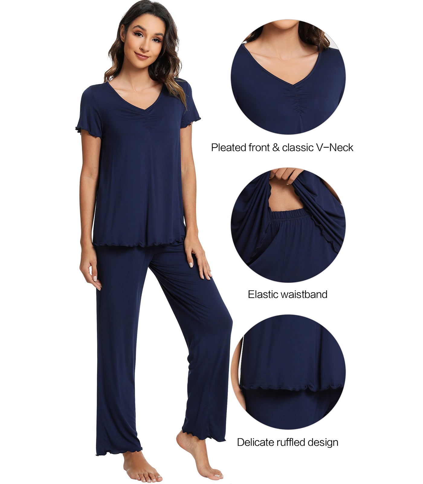 WiWi Womens Bamboo Pajamas Set