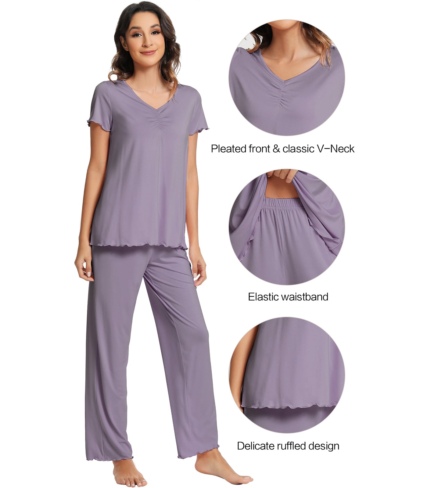 WiWi Womens Bamboo Pajamas Set