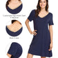 WiWi Nightgowns for Women Short Sleeve Sleepwear